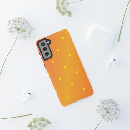 Sunset Gradient Polka Dots Samsung Galaxy Case – Shockproof, Matte Finish, Dual-Layer Protection