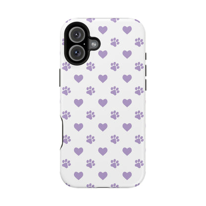 Paw Prints & Hearts – MagSafe iPhone Case with Adorable Pet-Lover Design