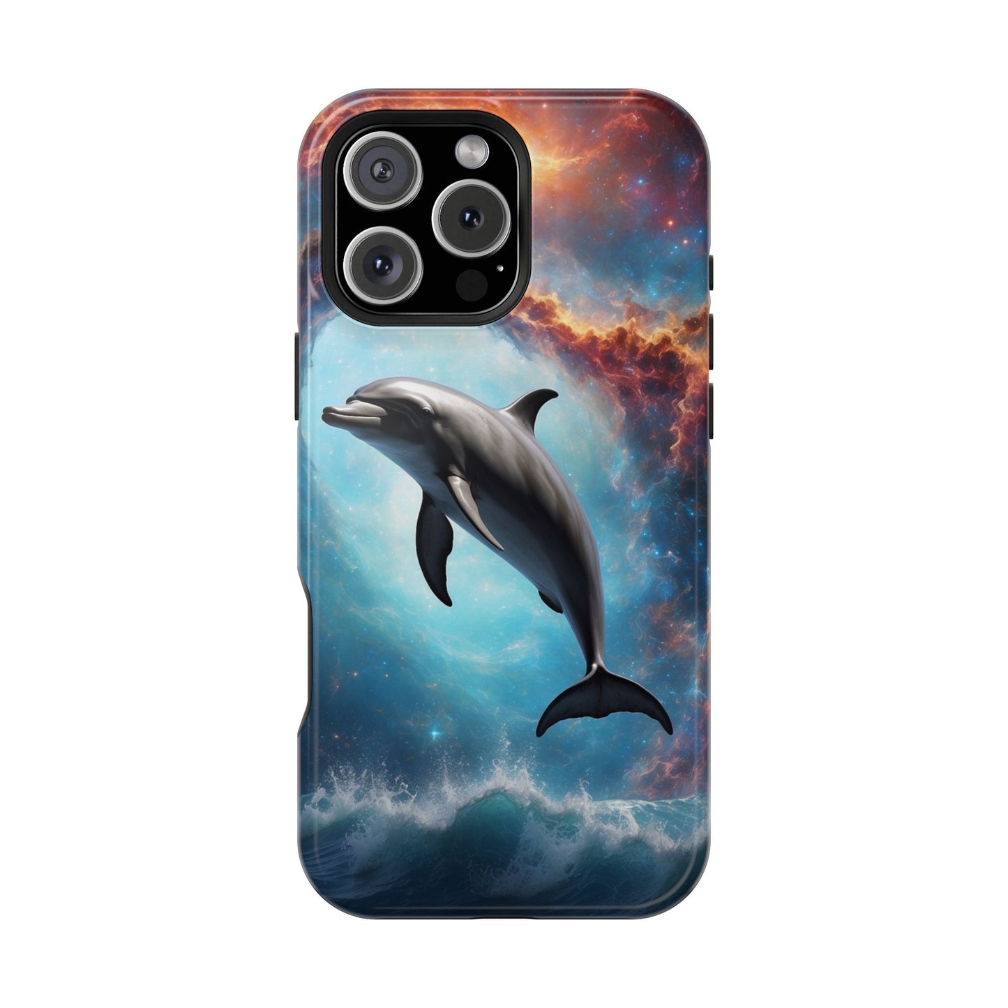 Cosmic Dolphin Space Vibes - MagSafe-Compatible Case