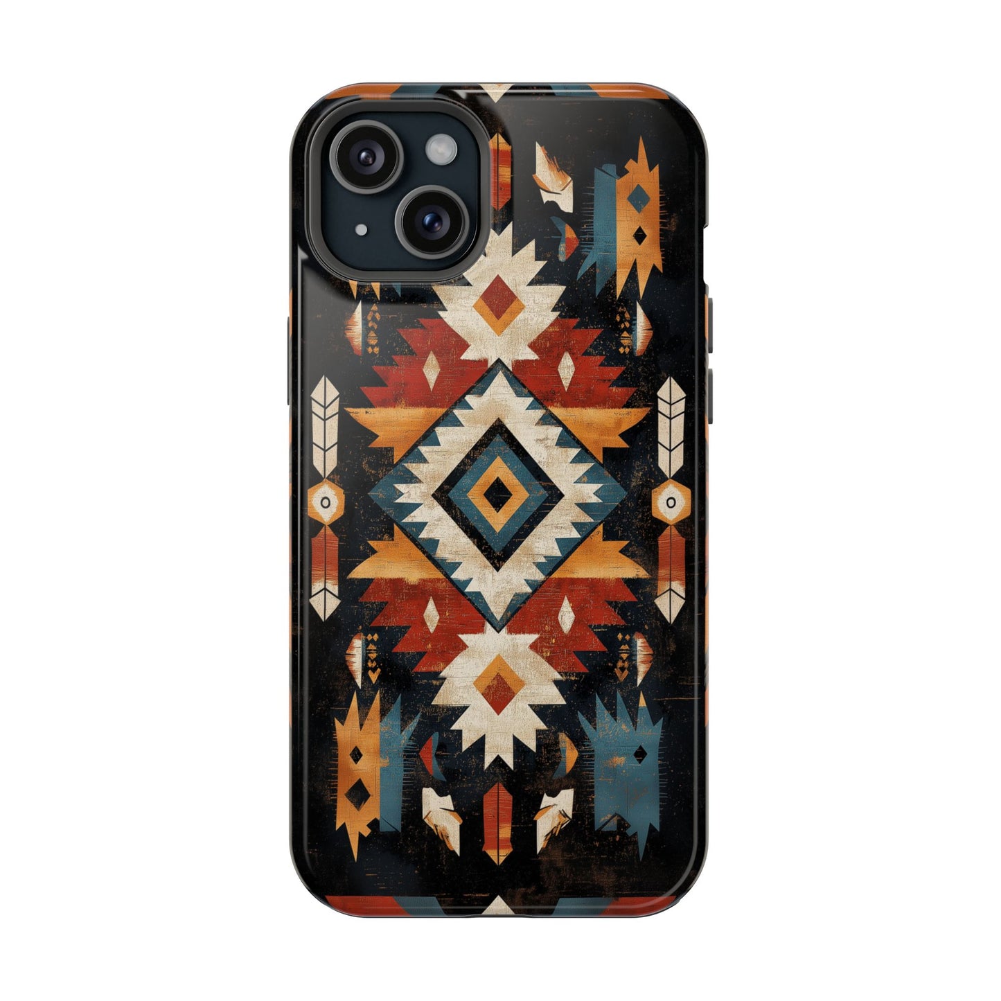 Southwestern Arrow & Diamond Tough MagSafe iPhone Case – Bold Tribal Design, Dual-Layer Protection