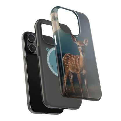 MagSafe-Compatible iPhone Case – Mystic Fawn Under the Moonlit Sky