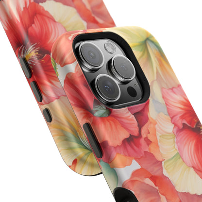 Gumamela Blush Pink Watercolor Floral – MagSafe Compatible iPhone Case