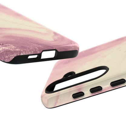 Blush Marble Glow – Samsung Galaxy Case with Rose Gold Swirl Design