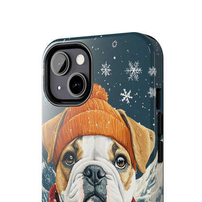 Cozy French Bulldog iPhone Case – Rustic Fireplace Protective Cover