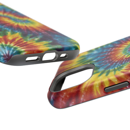 Retro Rainbow Tie-Dye MagSafe Case – Swirl Design