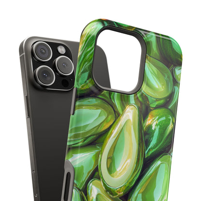 Glossy Avocado MagSafe iPhone Case – Sleek Green 3D Fruit Design, Durable and Stylish