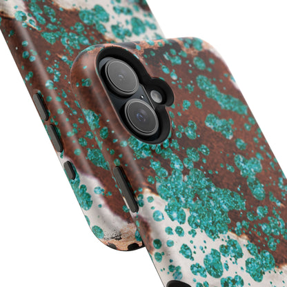 Teal Glitter Cowhide - MagSafe iPhone Series Case