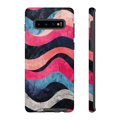 Abstract Wave Pattern Samsung Galaxy Case – Shockproof, Matte Finish, Dual-Layer Protection