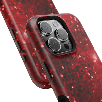 Crimson Glow Glitter MagSafe Case