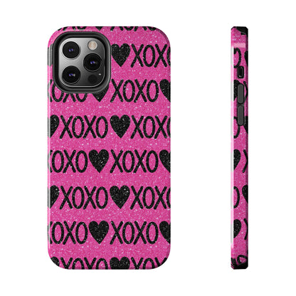 XOXO Glitter Hearts iPhone Case