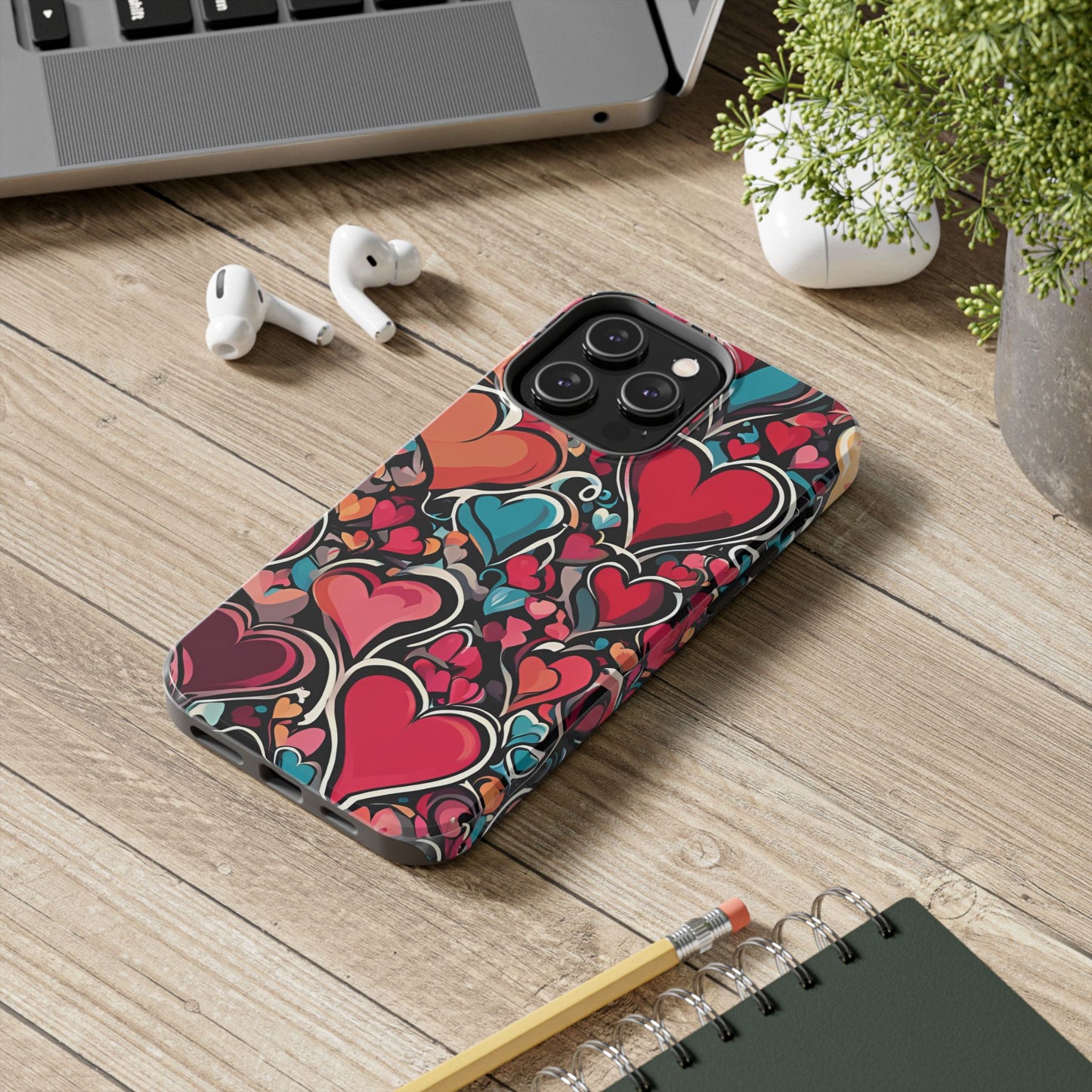 Vibrant Multicolor Heart Art – iPhone Case