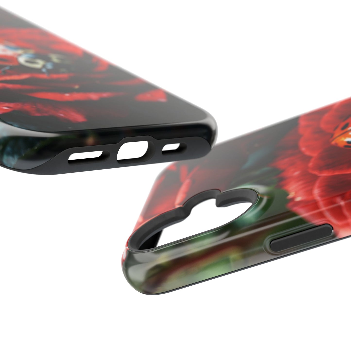 Elegant Rose & Ladybug Charm - MagSafe iPhone Case