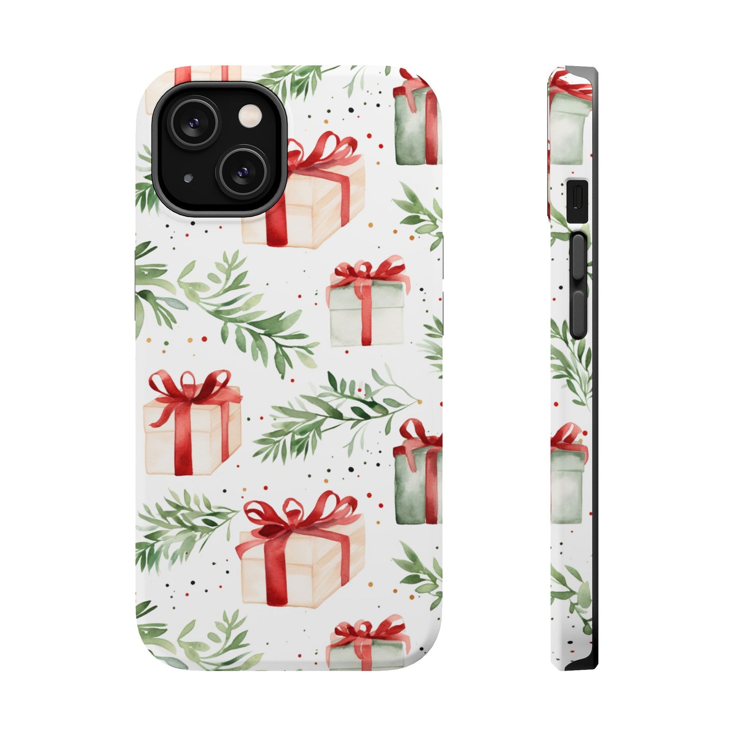 Watercolor Holiday Gifts & Greenery - MagSafe iPhone Series Case