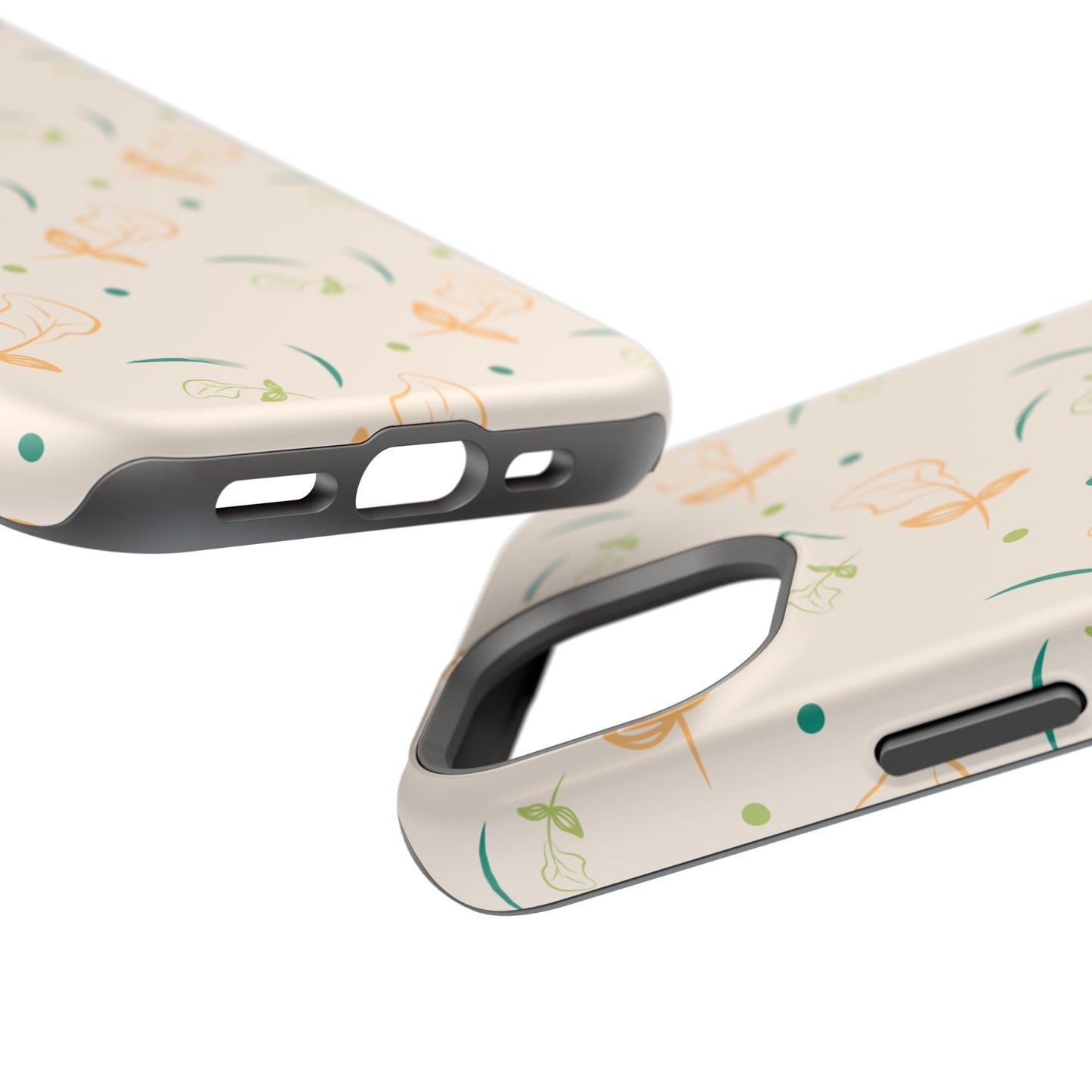 Soft Pastel Abstract Floral Tough MagSafe iPhone Case – Playful Minimalist Design with Dual-Layer Protection