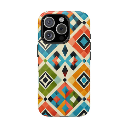 Harlequin Geometric iPhone Case - Vibrant Abstract Protective Cover