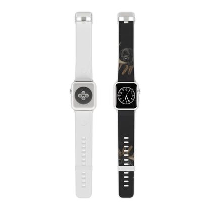 Adorable Black Labrador Puppy on Feathers Apple Watch Band