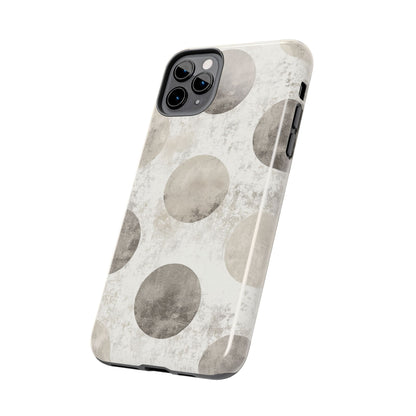 Vintage Polka Dot iPhone Case - Minimalist Neutral Protective Cover