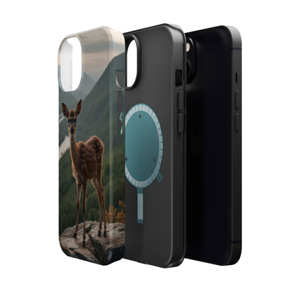 Majestic Fawn Overlooking Mountain Vista MagSafe iPhone Case