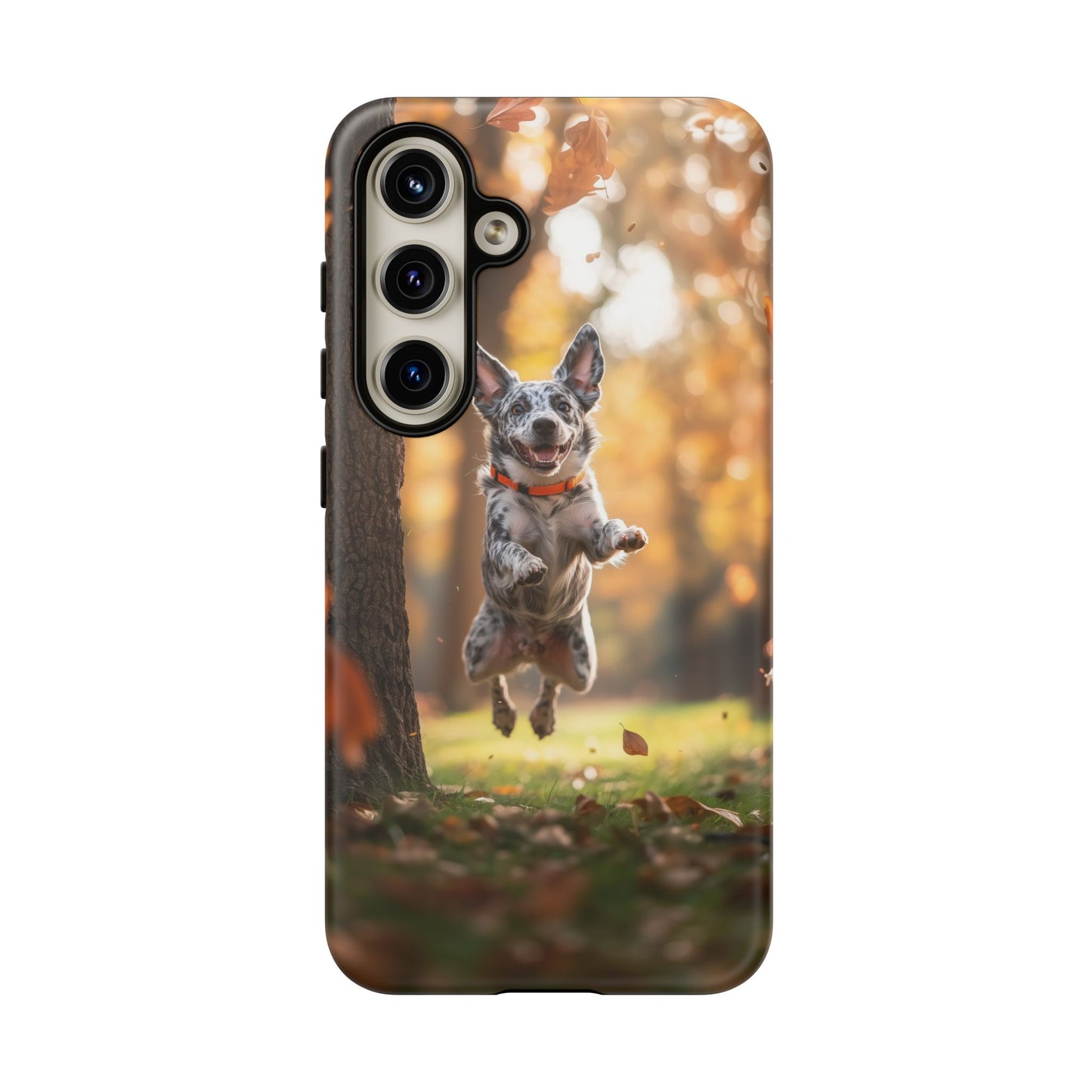 Energetic Blue Heeler Forest Pup Samsung Galaxy Case – Durable Outdoor-Inspired Design