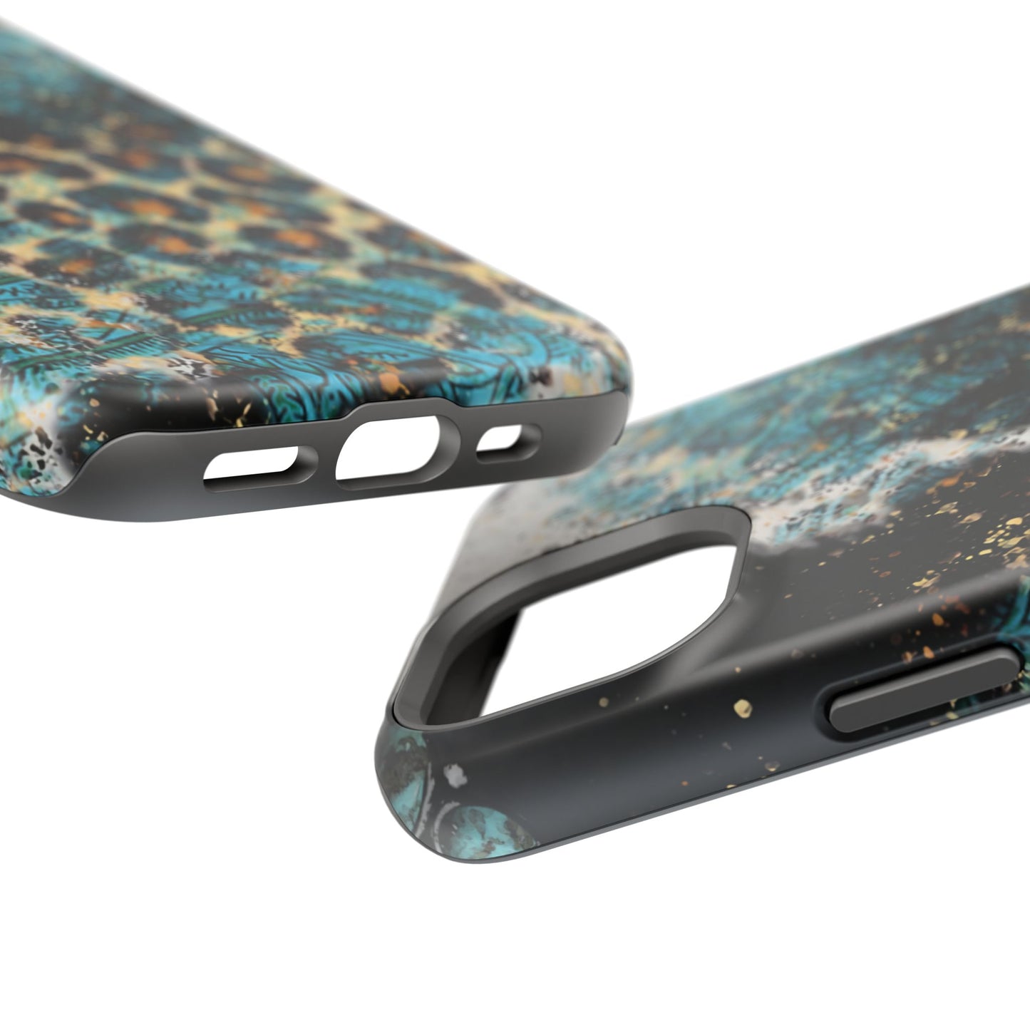 Turquoise Paisley Cowhide Leopard - MagSafe iPhone Series Case