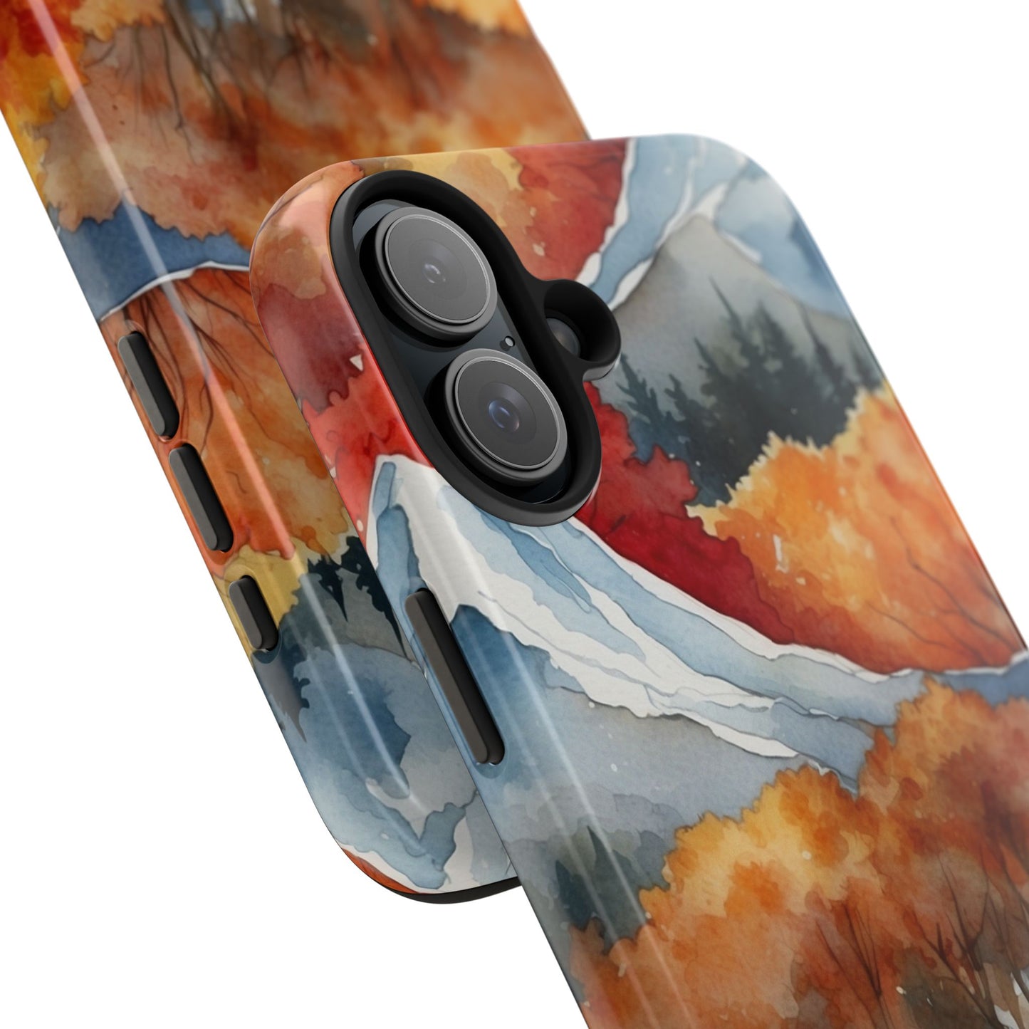 Autumn Mountain Forest Watercolor - iPhone Case