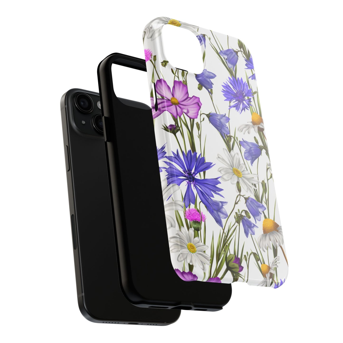 Wildflower Meadow iPhone Case – Purple, Blue, and White Floral Design