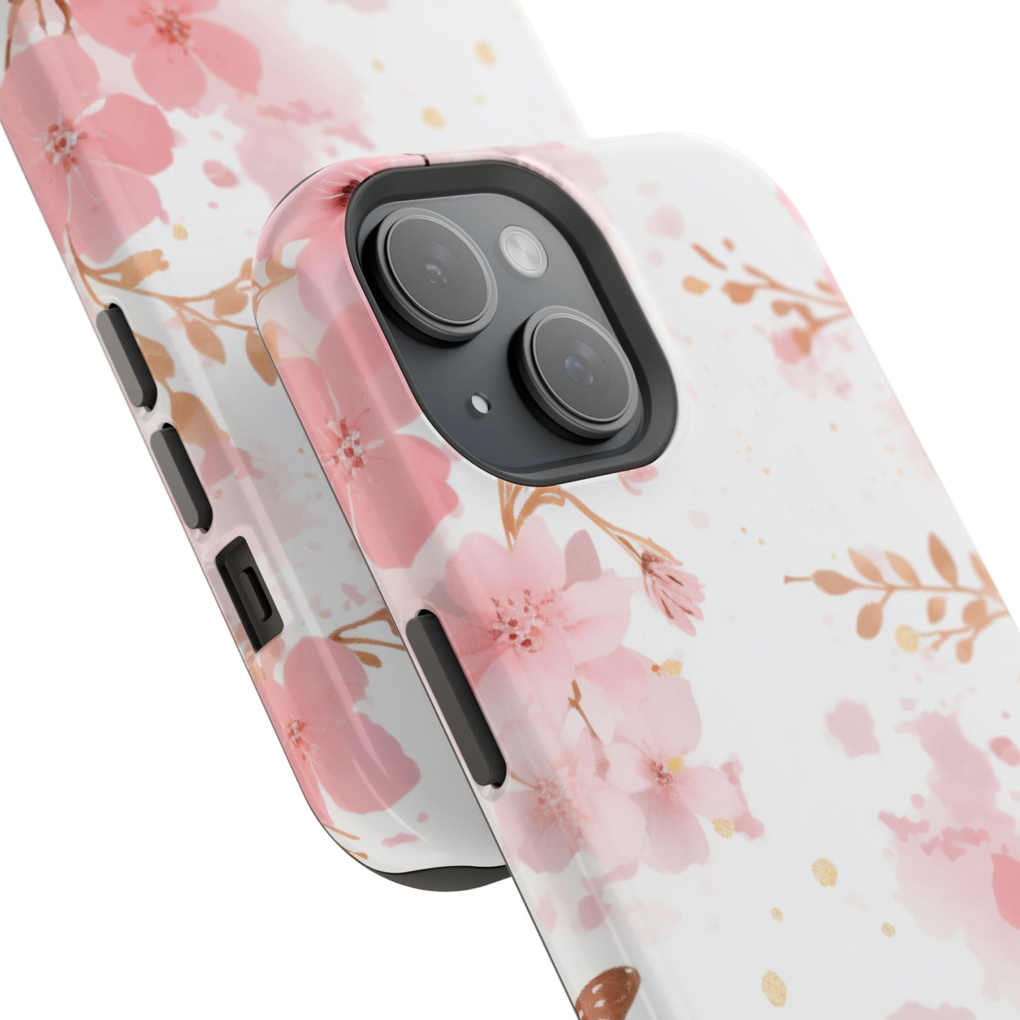 Soft Pink Cherry Blossom MagSafe Case – Floral Elegance with Wireless Charging