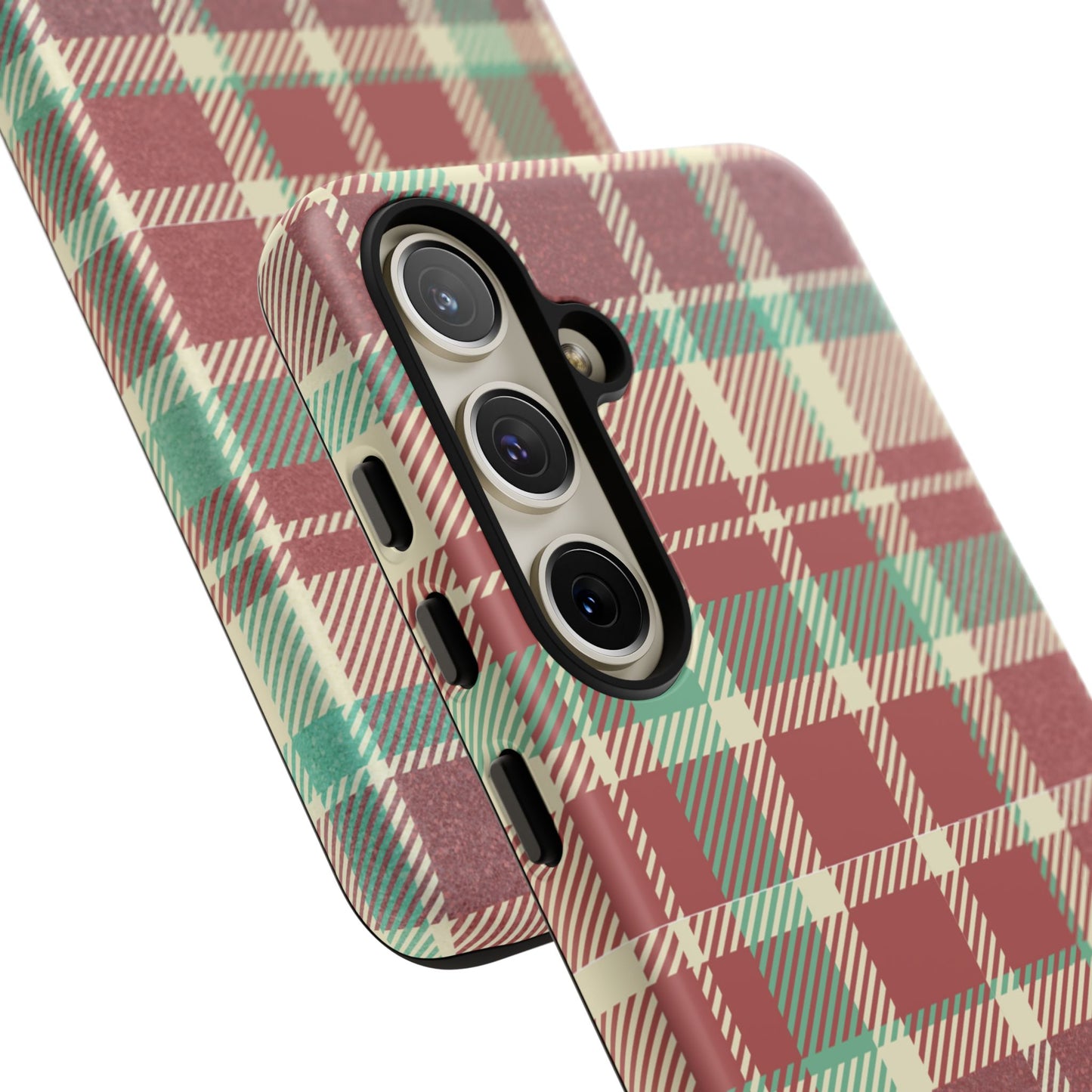 Vintage Plaid in Red & Cream – Samsung Galaxy Case with Timeless Style