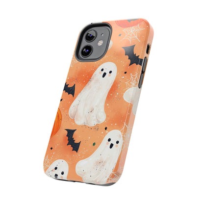 Spooky Cute Ghost iPhone Case – Halloween Ghosts, Pumpkins, Bats & Cobwebs Design