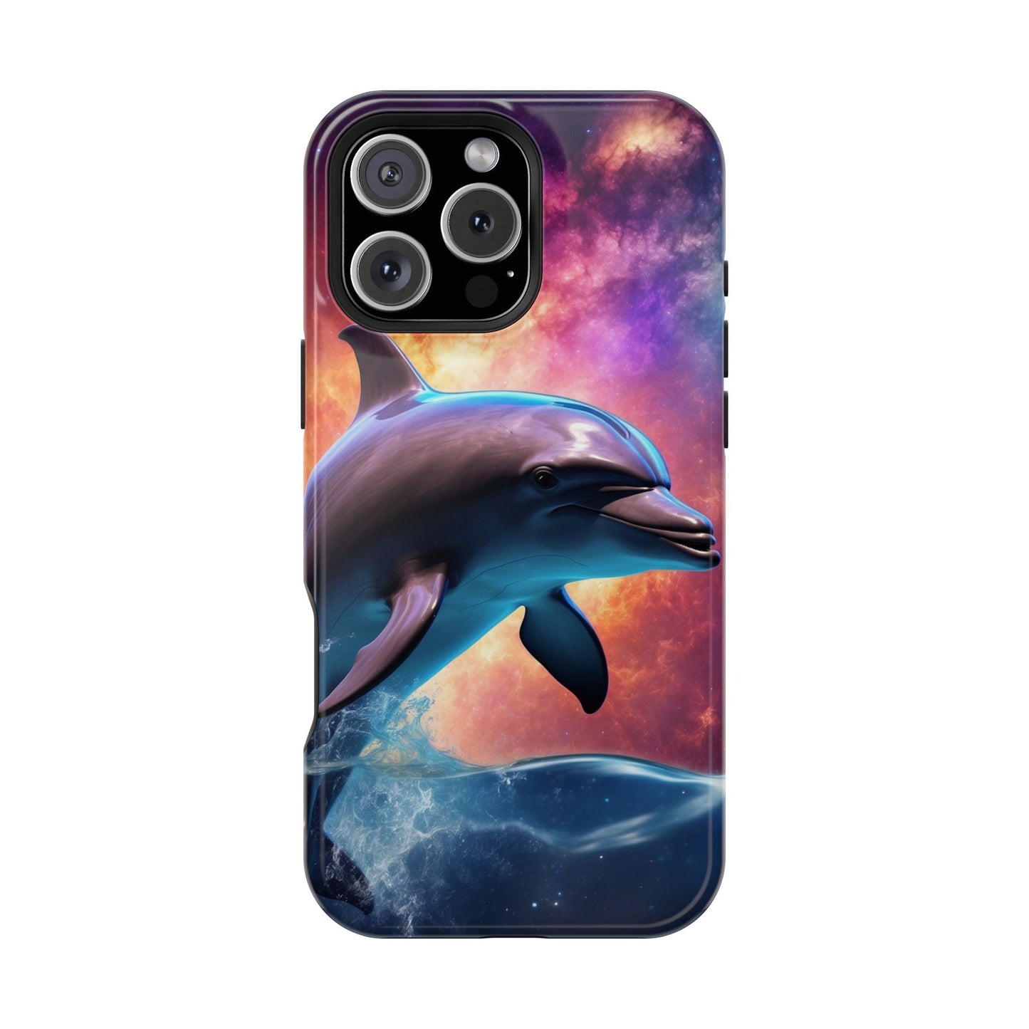 Cosmic Dolphin Galaxy Art - MagSafe-Compatible Case