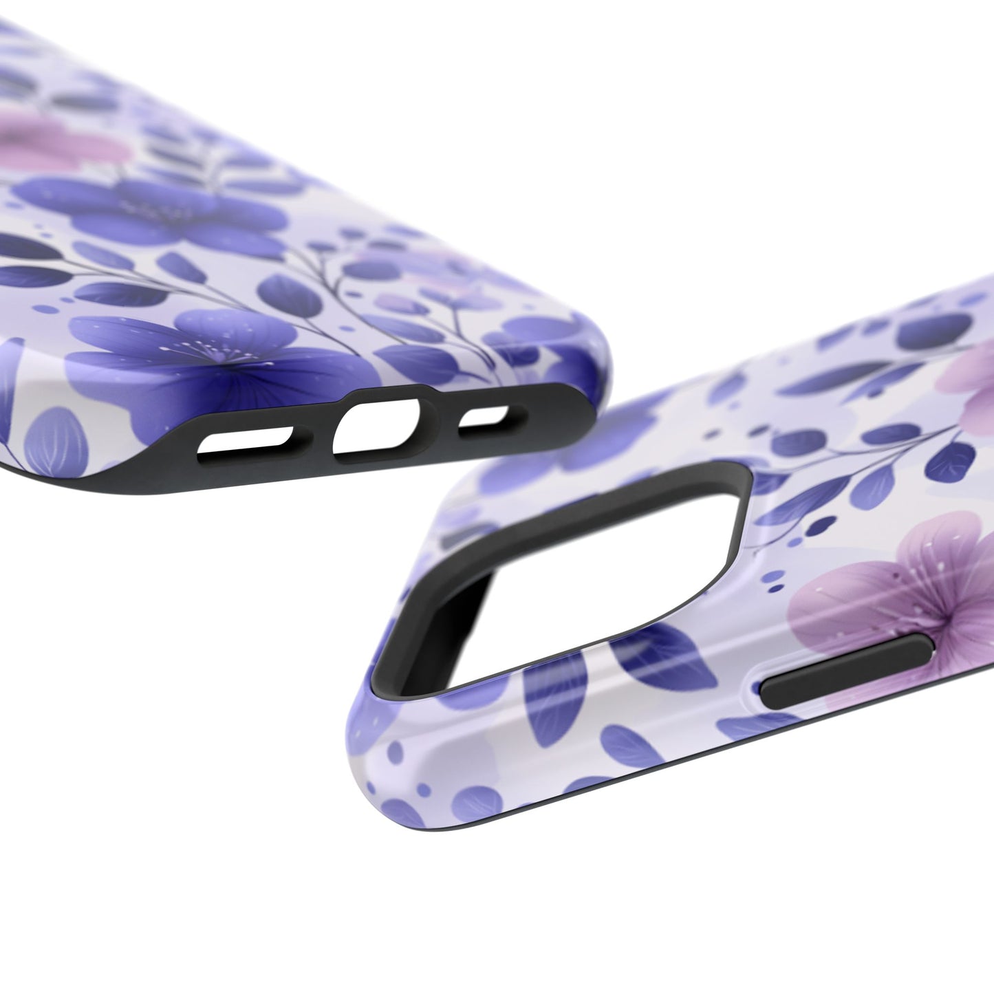 Purple Floral MagSafe iPhone Case – Durable Protection with Elegant Flower Design