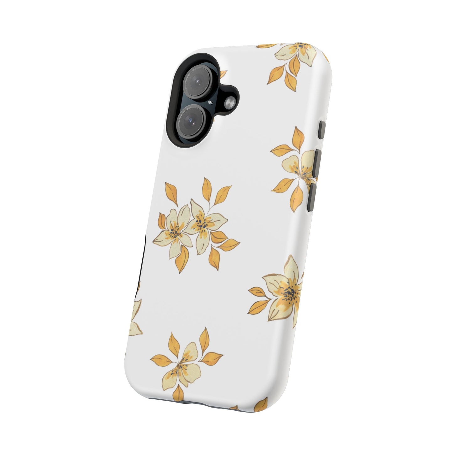 Delicate Yellow Blossom MagSafe iPhone Case – Minimalist Floral Design with Matte Finish