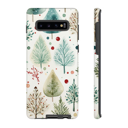 Watercolor Winter Trees Samsung Galaxy Case – Nature-Inspired, Holiday Theme Protective Cover