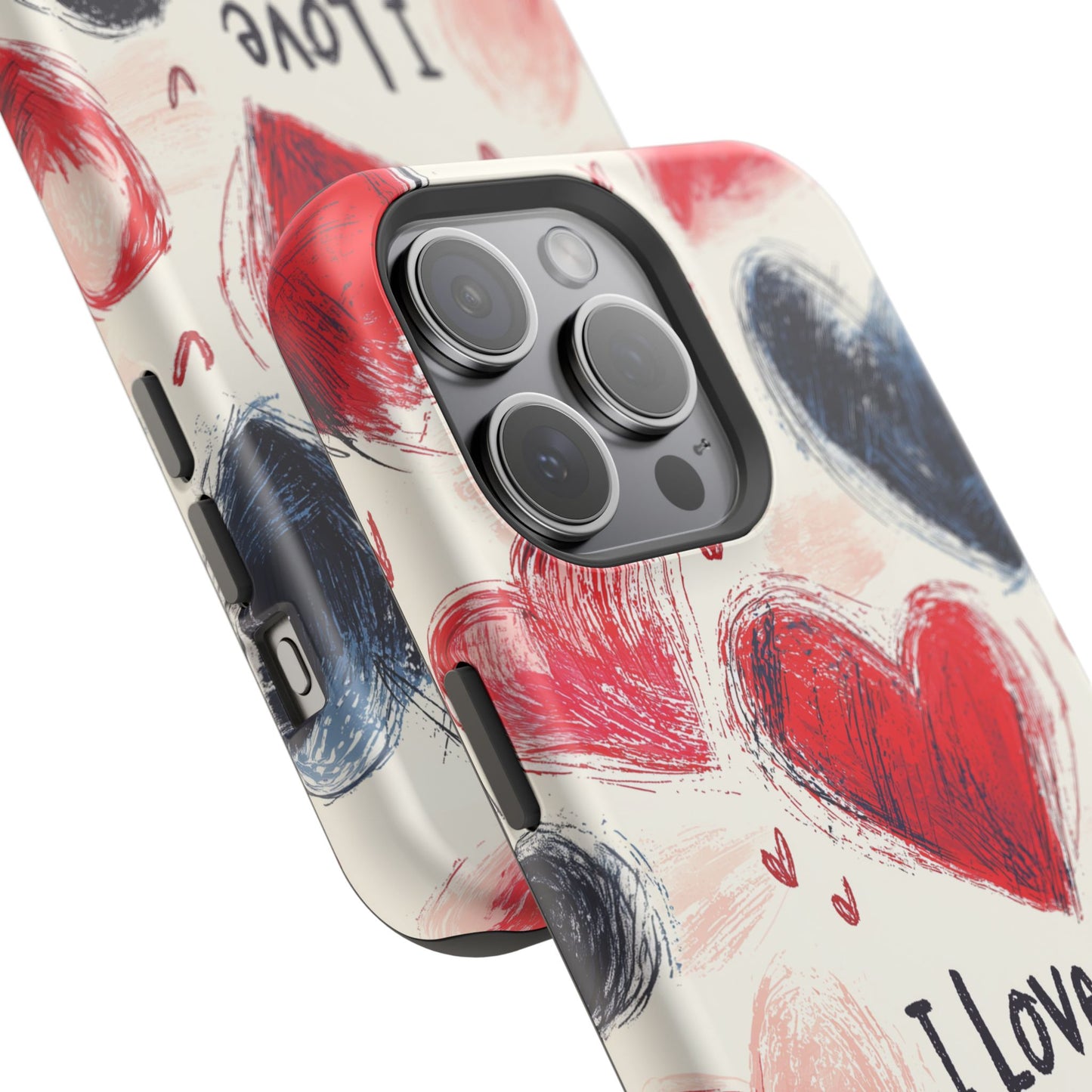 Brushstroke Hearts of Love "I Love You" - MagSafe Compatible Case