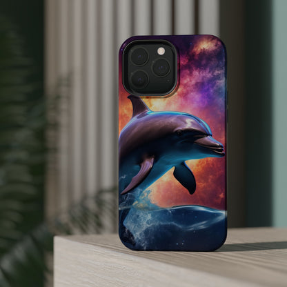 Cosmic Dolphin Galaxy Art - MagSafe-Compatible Case