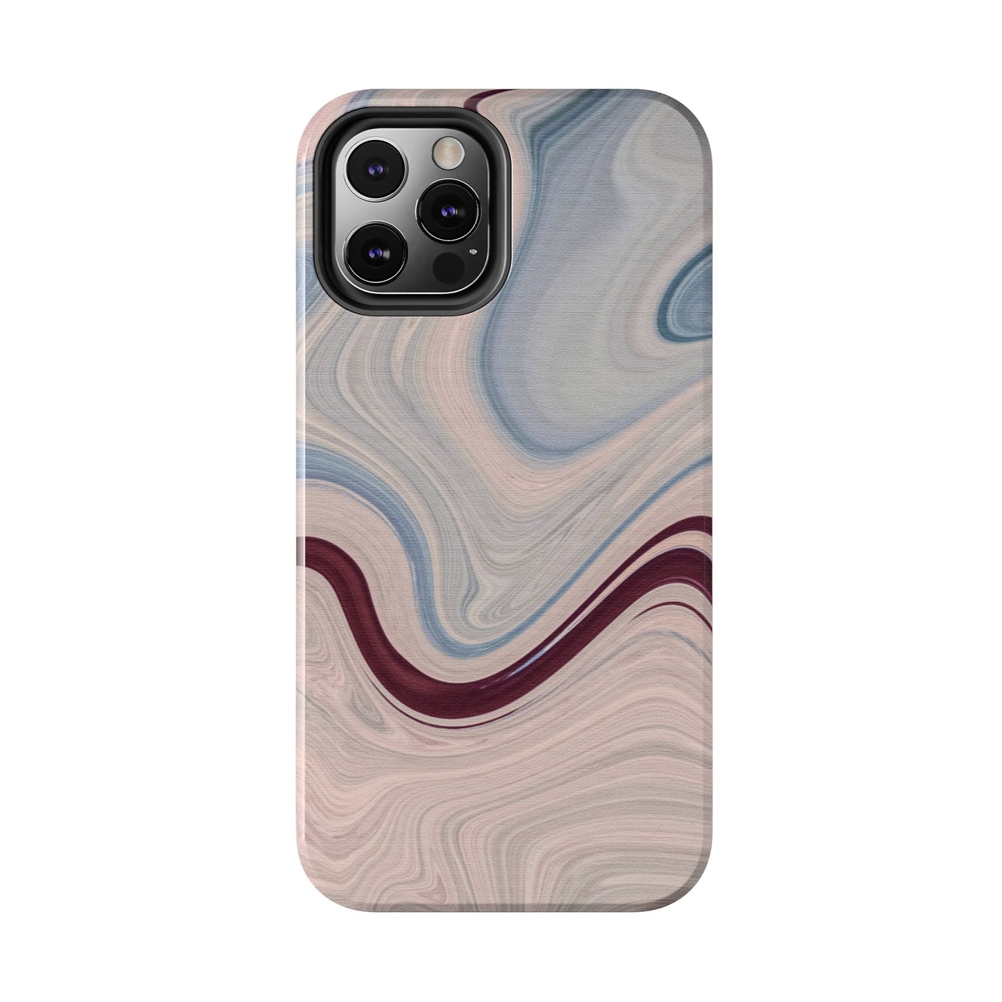 Marble Swirl Elegance – iPhone Case with Blue & Pink Abstract Art