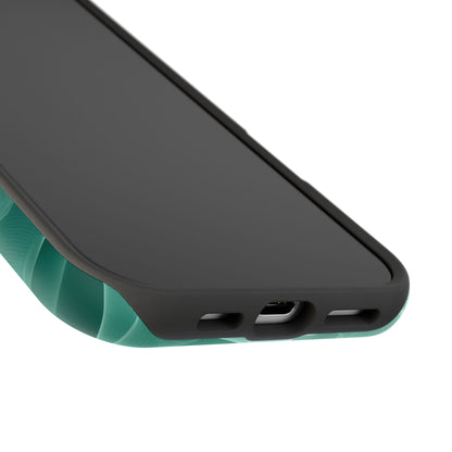 Emerald Flow MagSafe iPhone Case – Translucent Green Fabric-Inspired Design