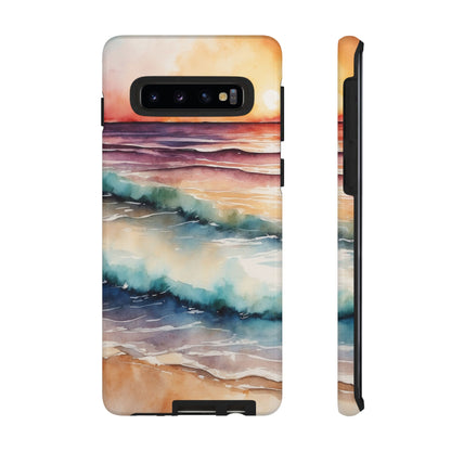 Sunset Waves Samsung Galaxy Case – Vibrant Watercolor Design