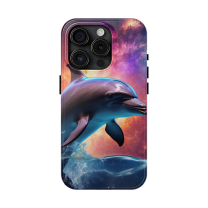 Cosmic Dolphin Galaxy Art - iPhone Case