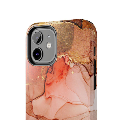 Ruby Red Marble Samsung Galaxy Case - Elegant Red Marble with Gold Accents