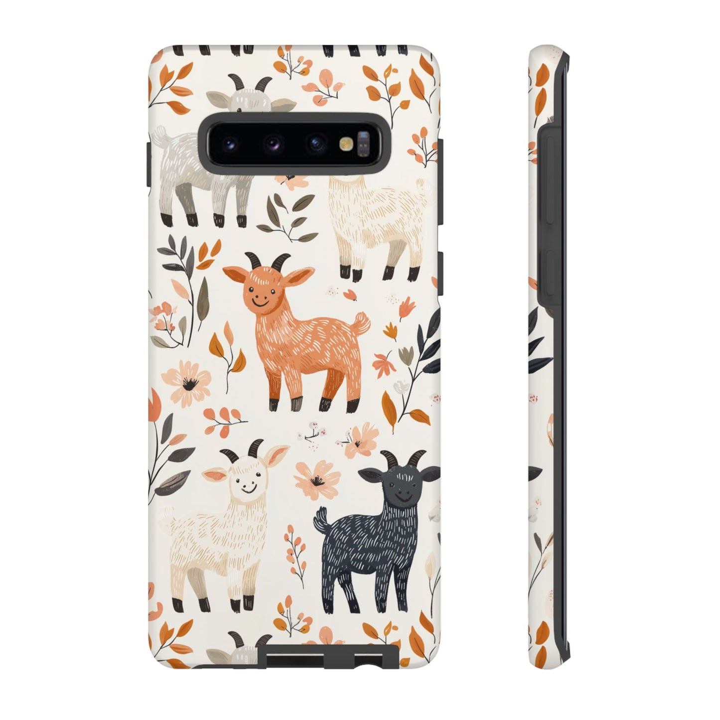 Samsung Galaxy Case: Smiley Goats & Dried Flowers – Vintage Charm