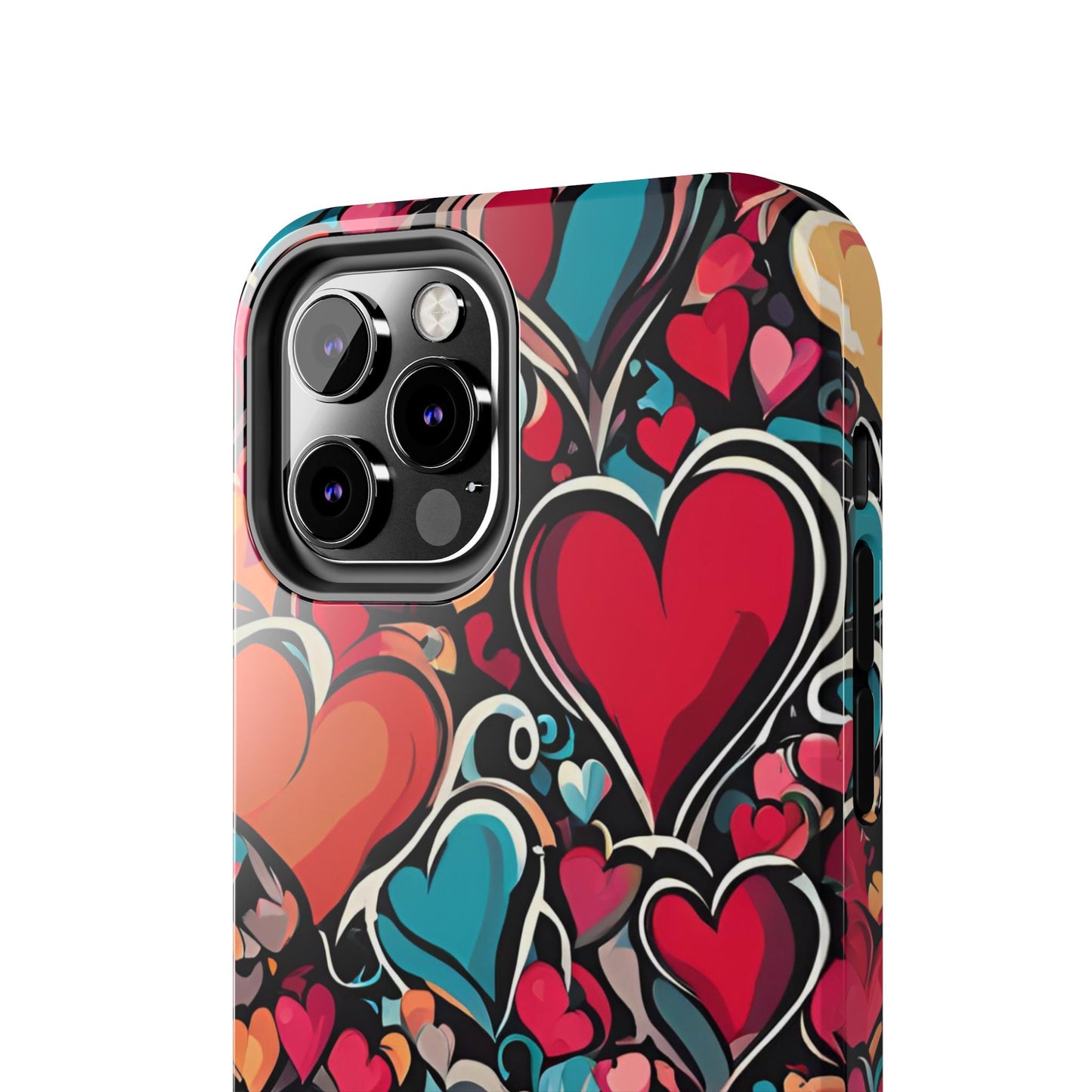 Vibrant Multicolor Heart Art – iPhone Case