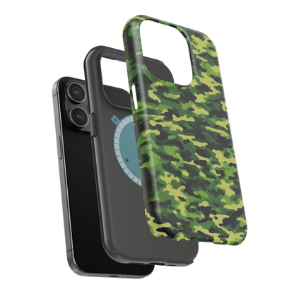 Green Woodland Camouflage – MagSafe iPhone Case, Slim and Shockproof