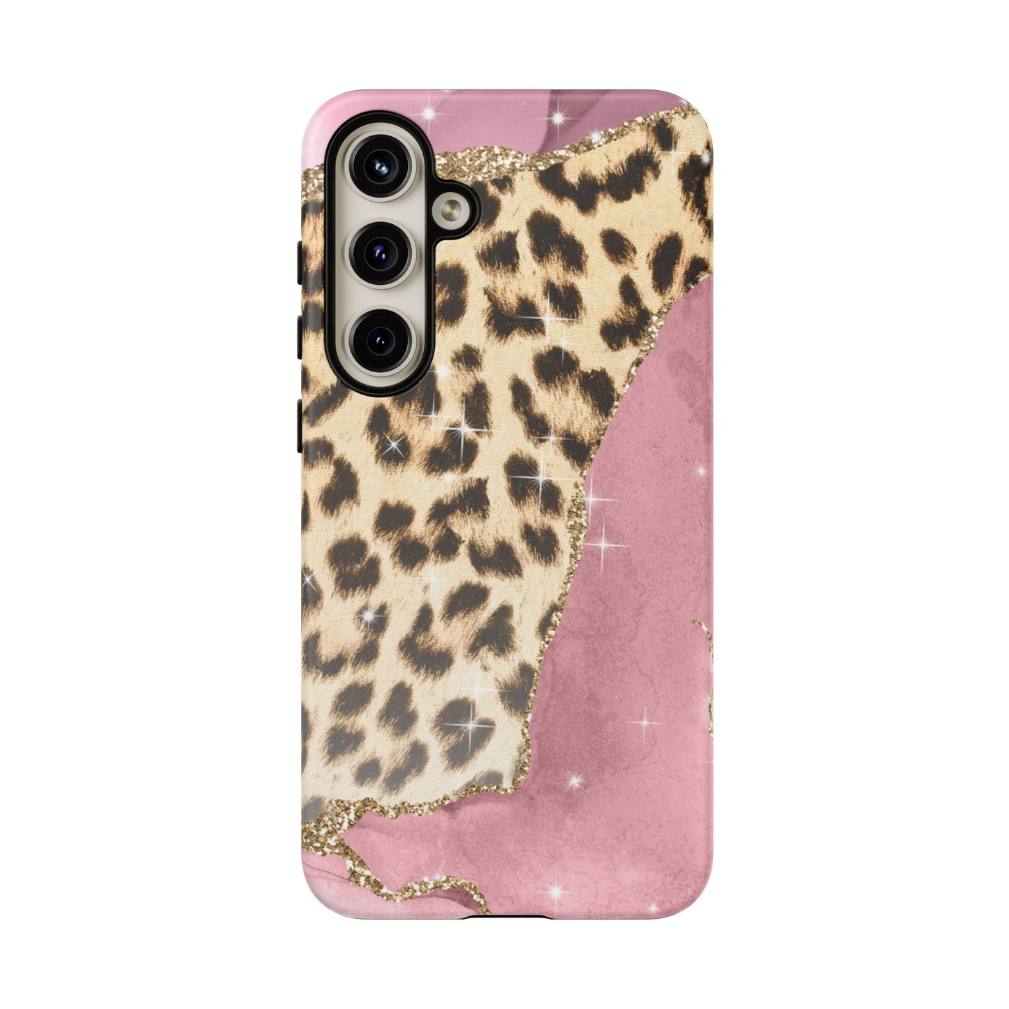 Pink Glam Leopard - Samsung Galaxy Series Case with Glitter Accents