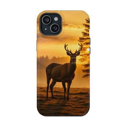 Sunset Majesty: Regal Stag – MagSafe iPhone Case