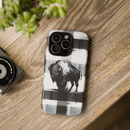 Black White Buffalo Plaid Phone Case!