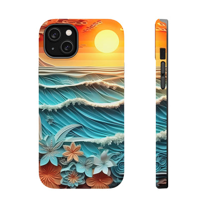 Tropical Sunset Paper Art Ocean – iPhone Series Case