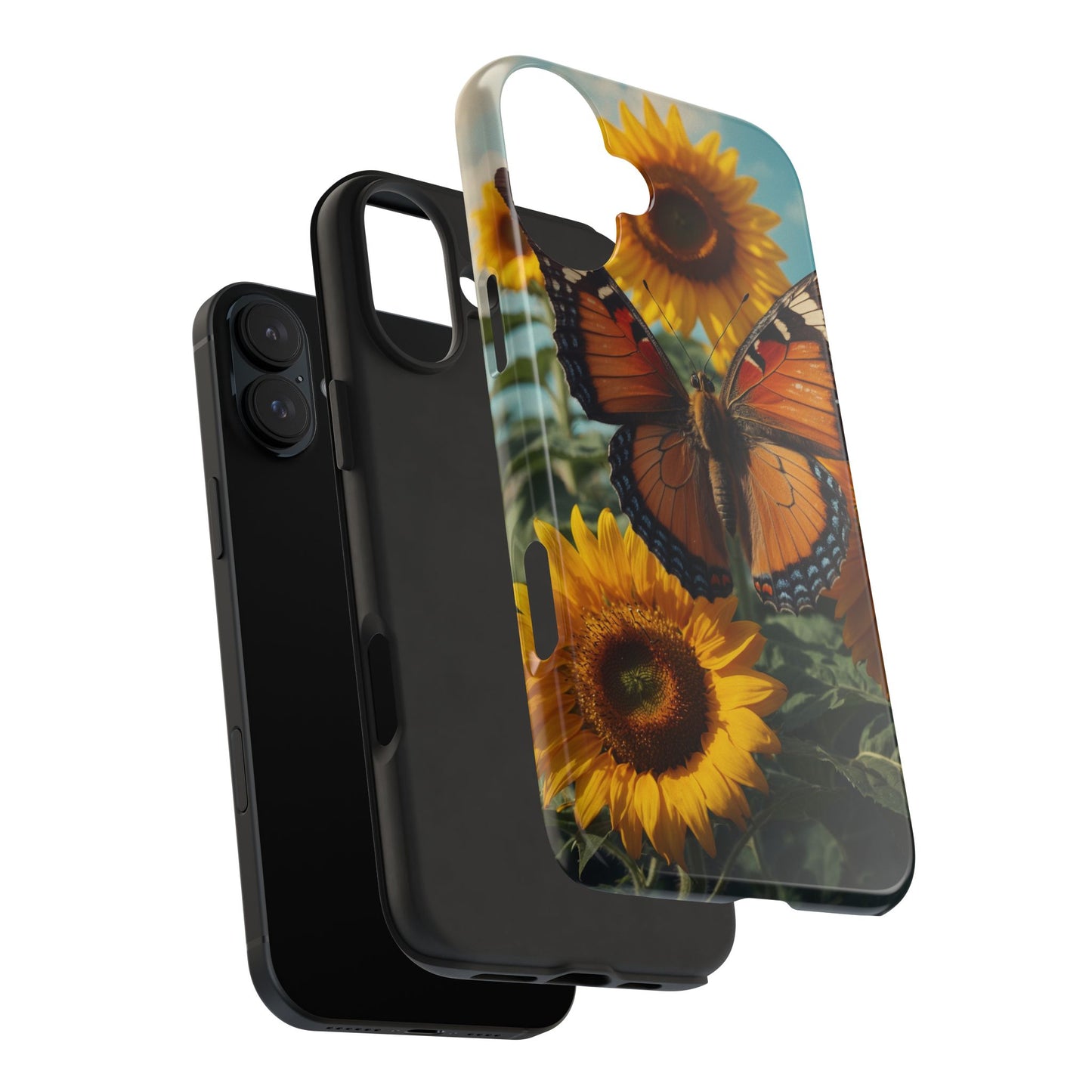 Vibrant Butterfly & Sunflower – iPhone Case