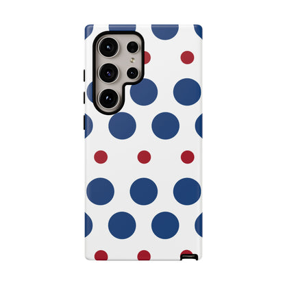 Bold Navy & Red Polka Dot Pattern – Samsung Galaxy Case