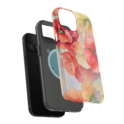 Gumamela Blush Pink Watercolor Floral – MagSafe Compatible iPhone Case